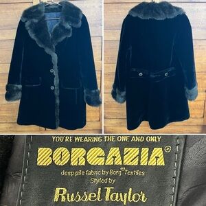 👯Retro Glam Luxurious Faux Fur Above-Knee Mid-Thigh Coat + Collar/Cuffs/Lapels